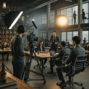 grabando un video corporativo