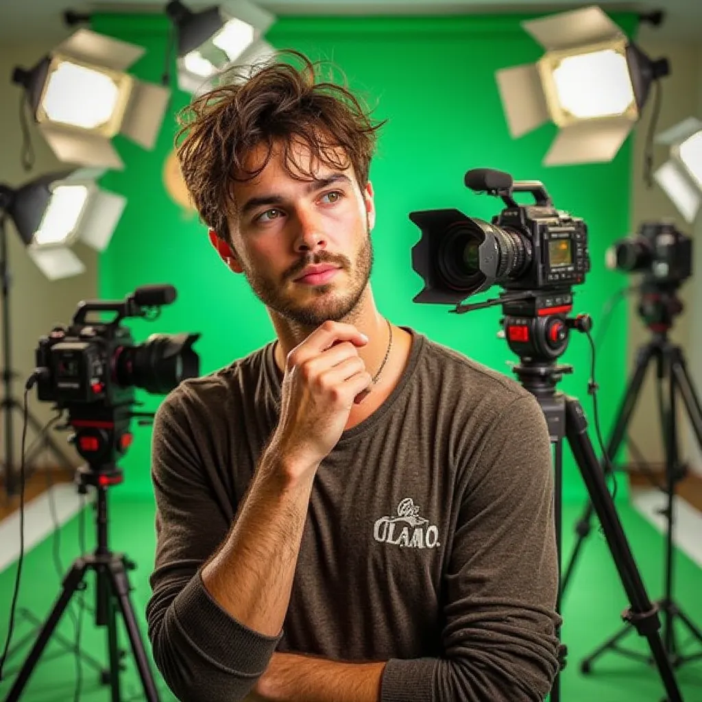 Se ve cómo una persona duda entre una productora audiovisual u otra.