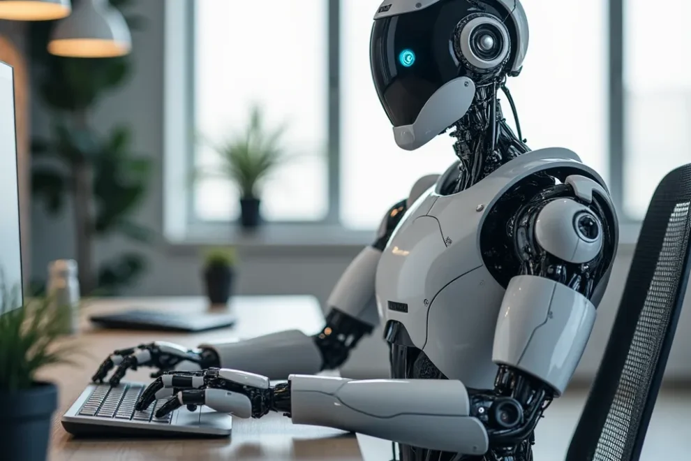 robot escribiendo un guion