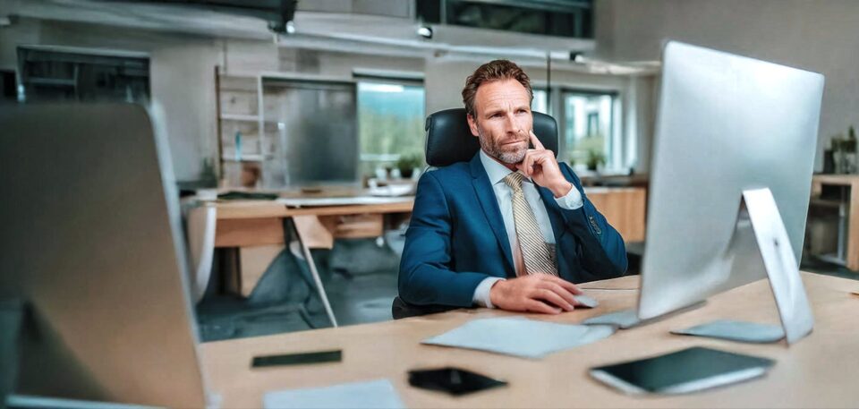 gerente valorando un video corporativo